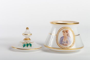 Milky White Opaline Water Set, Gold Fillet Design, Late 19th Century