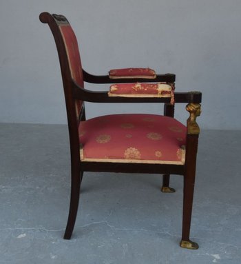 Empire Style Salon Mahogany And Gilt Bronze Nineteenth