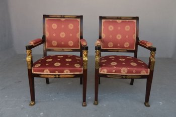 Empire Style Salon Mahogany And Gilt Bronze Nineteenth