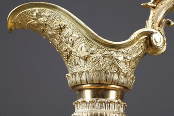 Pair of Napoleon III Ewers In Gilt Bronze