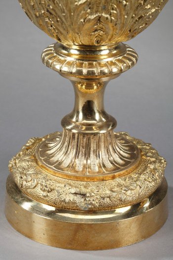 Pair of Napoleon III Ewers In Gilt Bronze