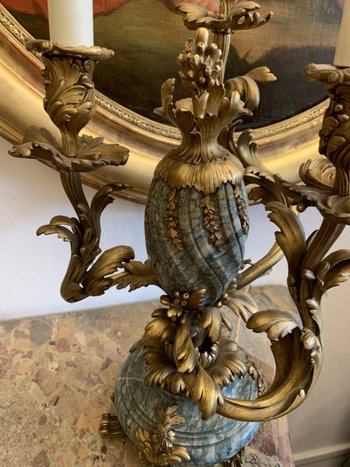 Bronze Mantelpiece And Its Two Candelabras, Napoleon III period