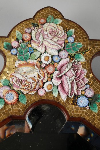 Miroir En Micro-mosaïque, Venise, Fin Du XIXème Siècle