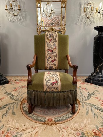 Fauteuil En Noyer d'Epoque Louis XIII XVIIeme Siecle