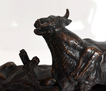 Bronzo "Famille Bovine", dopo Jules Moigniez - Inizio del XX secolo