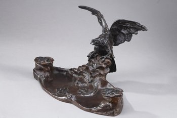 Art Nouveau Bronze Inkwell by Albert Marionnet (1852-1912)