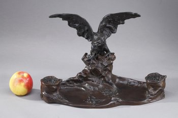 Art Nouveau Bronze Inkwell by Albert Marionnet (1852-1912)