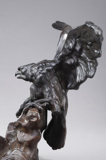 Art Nouveau Bronze Inkwell by Albert Marionnet (1852-1912)