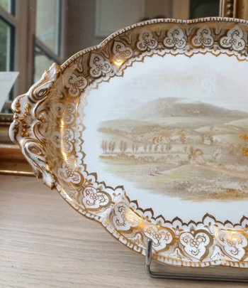 Platte - Porzellan - Royal Worcester - England - Um 1850