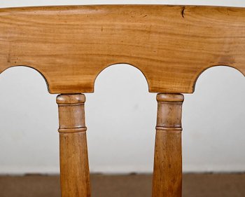 Solid cherry wood armchair, Empire period - Early 19th century