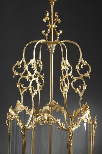 Large Louis XV Style Lantern In Gilt Bronze