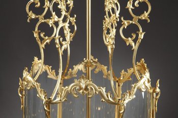 Large Louis XV Style Lantern In Gilt Bronze