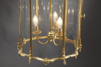 Large Louis XV Style Lantern In Gilt Bronze