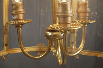 Large Louis XV Style Lantern In Gilt Bronze