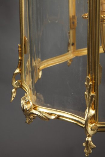 Large Louis XV Style Lantern In Gilt Bronze