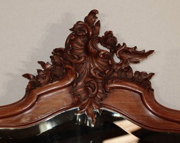 Psyche chest of drawers in walnut, Maison Guinand-Leglas, Rocaille style - 1900