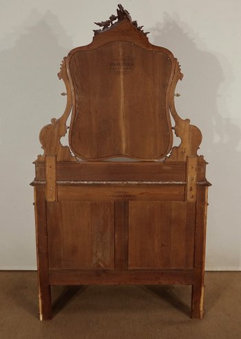 Psyche chest of drawers in walnut, Maison Guinand-Leglas, Rocaille style - 1900