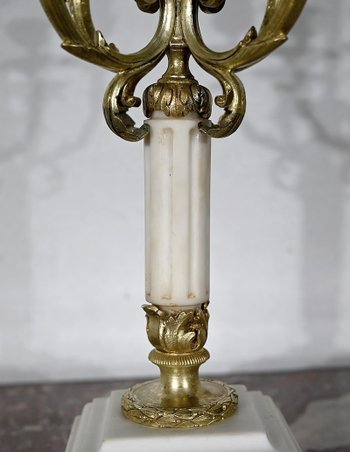 Pair of Gilded Bronze Candlesticks, Louis XVI style - 2nd half XIXth century