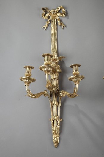 Pair Of Large Louis XVI Style Wall Lights