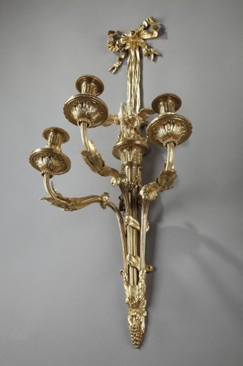 Pair Of Large Louis XVI Style Wall Lights