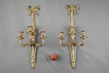 Pair Of Large Louis XVI Style Wall Lights