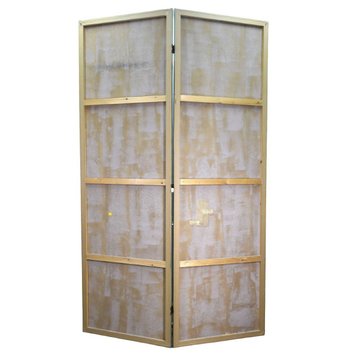 Pair Of Screens Painted Canvas Trompe l'oeil Circa 1900