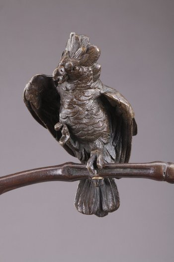 Large bronze "The Hindu Birdman" by Auguste de Wever