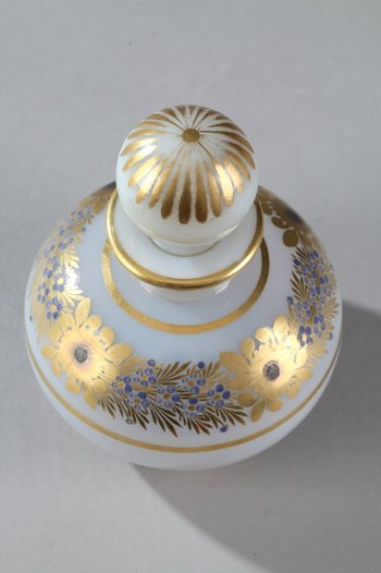 Opal Crystal Perfume Bottle with Desvignes Decoration