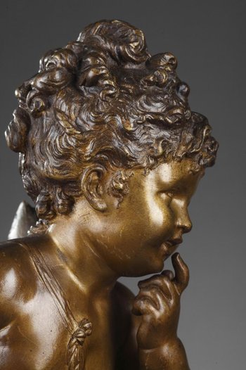 Scultura in bronzo "psiche" di Paul Duboy (1830-1887)