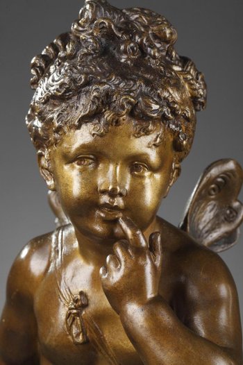 Scultura in bronzo "psiche" di Paul Duboy (1830-1887)