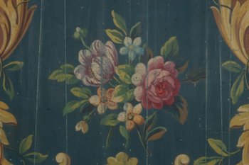 Aubusson tapestry cardboard flowered medallion