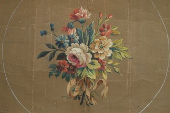 Carton of Aubusson tapestry flowered pattern