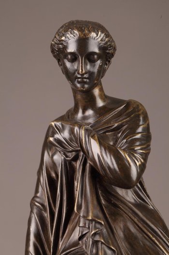 Bronze Statue Suzanne von Eugène Antoine Aizelin (1821-1902)