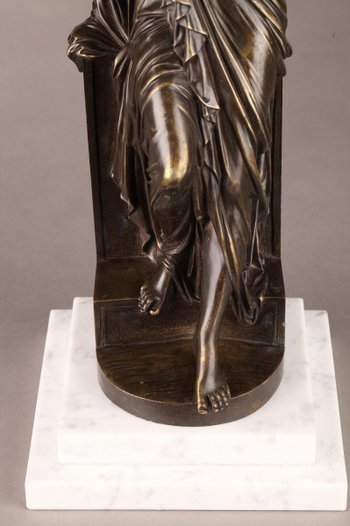 Bronze Statue Suzanne von Eugène Antoine Aizelin (1821-1902)