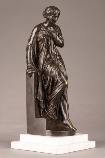 Bronze Statue Suzanne von Eugène Antoine Aizelin (1821-1902)