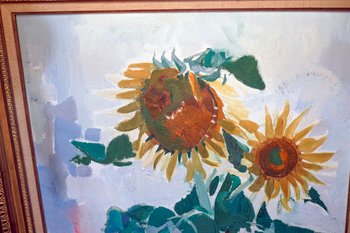 Pierre THERON (1918-2000) "Les deux tournesols"