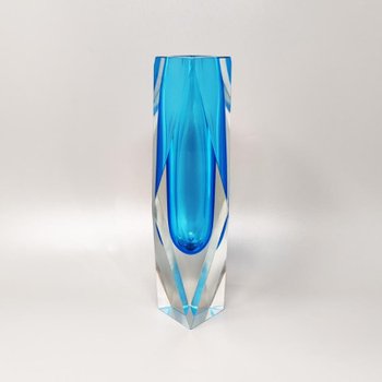 1960 Etonnant Rare Vase Bleu Par Flavio Poli pour Seguso. Fabriqué en Italie