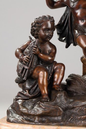 Bronze and Marble Musician Lovers, 19th Century