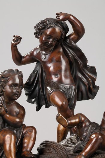 Bronze and Marble Musician Lovers, 19th Century