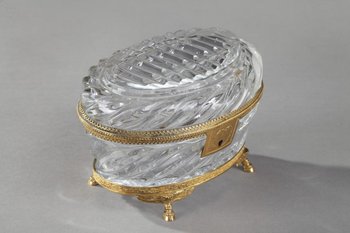 Charles X period gilt bronze and cut crystal jewelry box