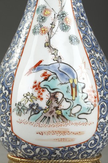 Old Perfume Bottle: Opium Vial In Porcelain And Enamel, Manufacture Samson