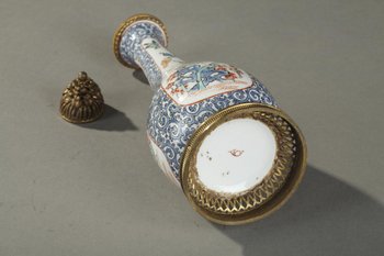 Old Perfume Bottle: Opium Vial In Porcelain And Enamel, Manufacture Samson