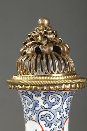 Old Perfume Bottle: Opium Vial In Porcelain And Enamel, Manufacture Samson