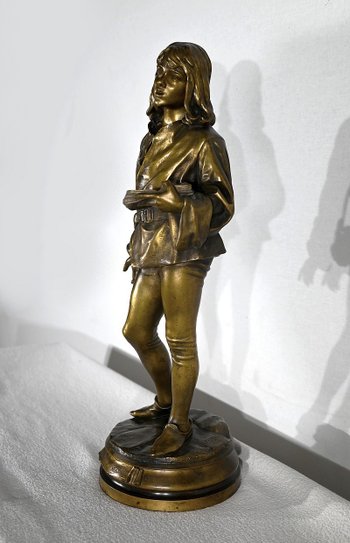 Bronzo "Escholier du XVe siècle", di Friedrich Beer - Fine del XIX secolo