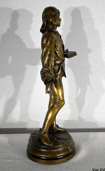 Bronzo "Escholier du XVe siècle", di Friedrich Beer - Fine del XIX secolo