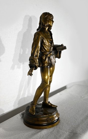 Bronzo "Escholier du XVe siècle", di Friedrich Beer - Fine del XIX secolo