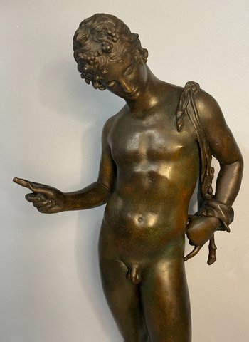 Narcisse de Pompéi, sculpture en bronze du "Grand Tour" XIXème.