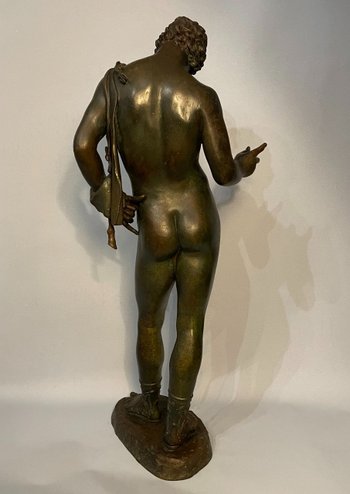 Narcisse de Pompéi, sculpture en bronze du "Grand Tour" XIXème.