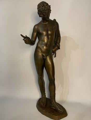 Narcisse de Pompéi, sculpture en bronze du "Grand Tour" XIXème.