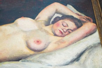 René THOMSEN 1897-1976, Large "Nude lying down